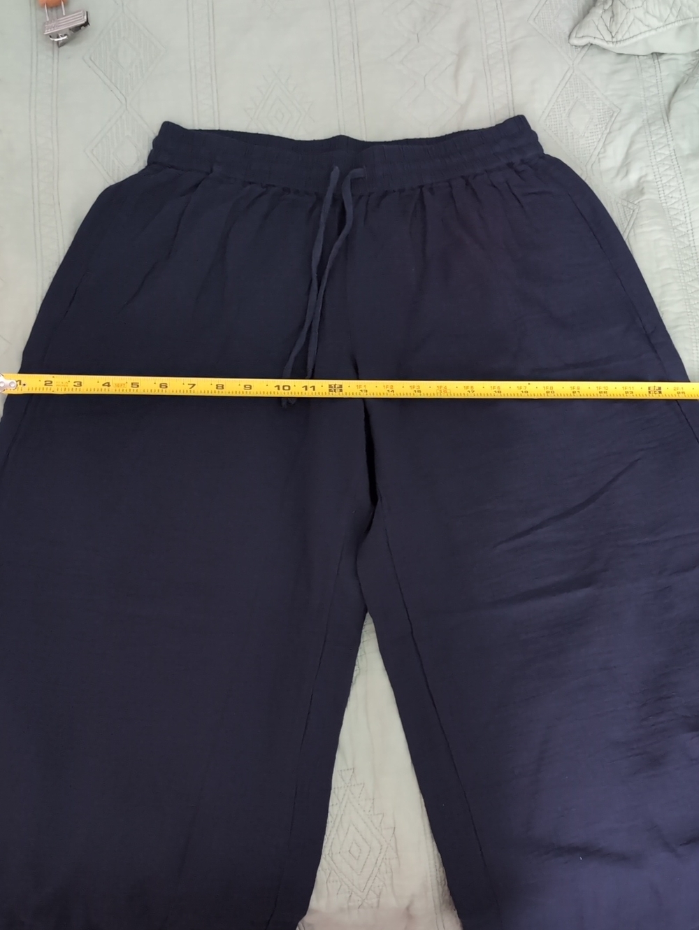 NWT Organic Coastal Double Gauze Split Hem Wide Leg Pant Size Large Navy Blue - Picture 10 of 12